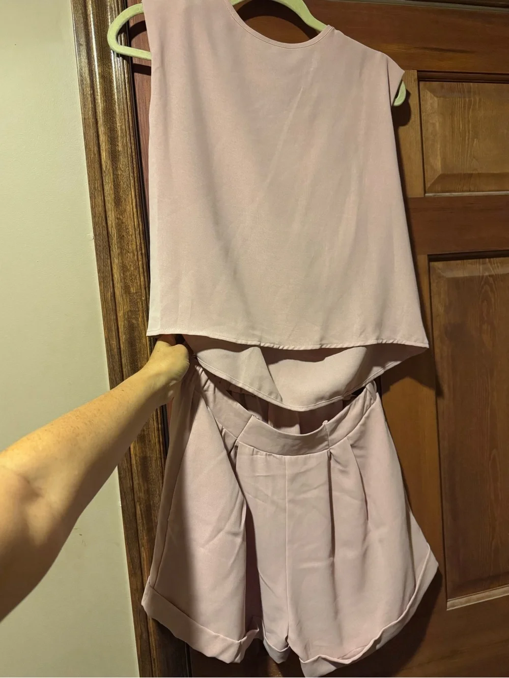 SHEIN Light Pink Sleeveless Two-Piece Pajama Set